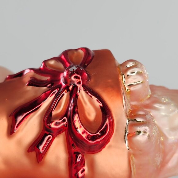 Christopher Radko Terracotta Kitty Christmas Ornament QVC Pink Cat Green Eyes - Picture 8 of 8